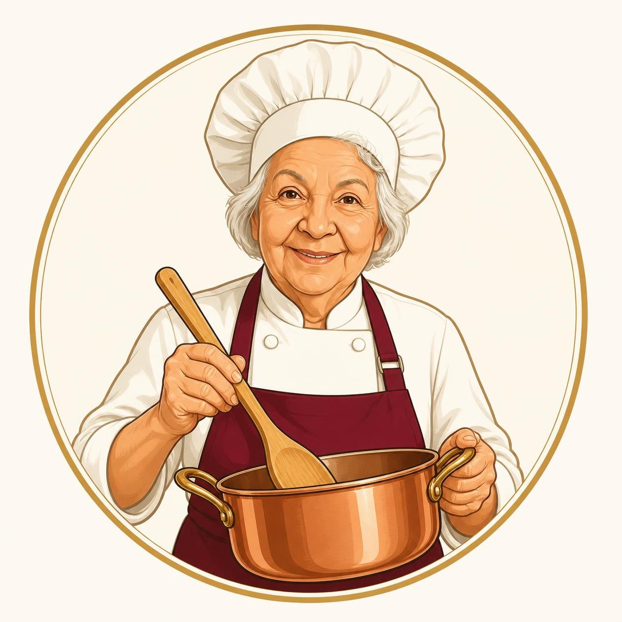 Vó Ruth raspando o tacho, logo do blog Raspa o Tacho
